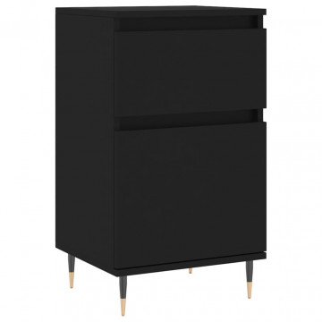 Servante, 2 buc., negru, 40x35x70 cm, lemn prelucrat - Img 8