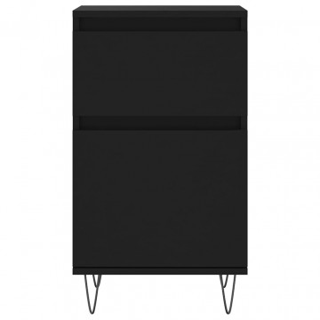Servante, 2 buc., negru, 40x35x70 cm, lemn prelucrat - Img 5