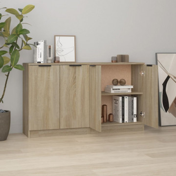 Servante, 2 piese, stejar sonoma, 60x30x70 cm, lemn prelucrat - Img 1