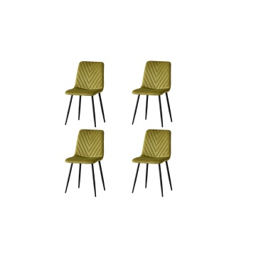 Set 4 scaune tapitate S-206, Olive - Img 1