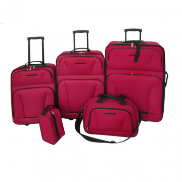 Set 5 bagaje/trollere roșu - Img 1