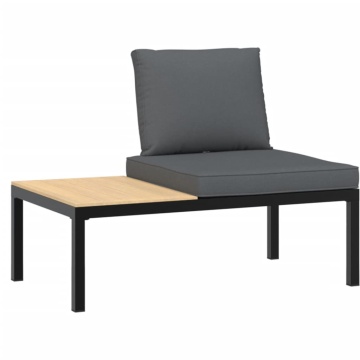 Set canapea de grădină, 2 piese, cu perne, negru, aluminiu - Img 3