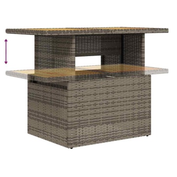 Set canapea de grădină cu perne, 5 piese, poliratan/lemn acacia - Img 6
