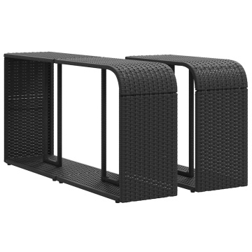 Set canapele de grădină cu perne, 10 piese, negru, poliratan - Img 6