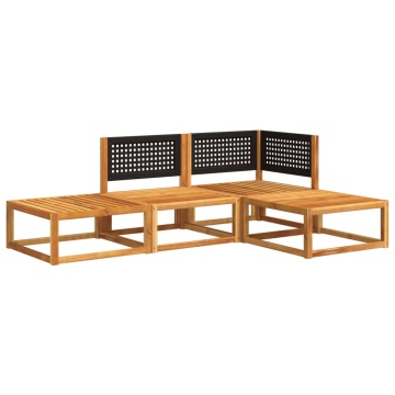 Set canapele de grădină cu perne, 4 piese, lemn masiv de acacia - Img 3