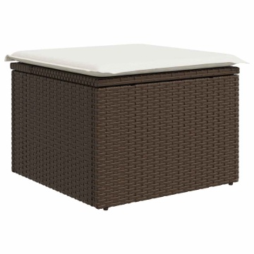 Set canapele de grădină cu perne, 6 piese, maro, poliratan - Img 8