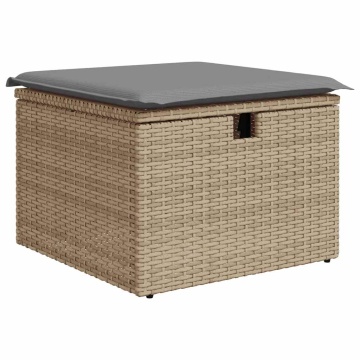 Set canapele grădină cu perne 8 piese bej poliratan/lemn acacia - Img 6