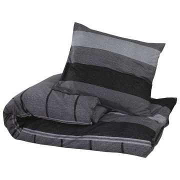 Set cu husă de pilotă, gri închis, 155x220 cm, bumbac - Img 3
