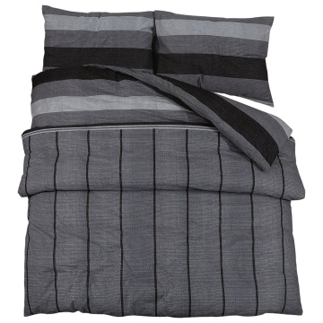 Set cu husă de pilotă, gri închis, 260x220 cm, bumbac - Img 2