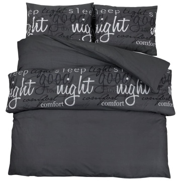 Set cu husă de pilotă, negru, 240x220 cm, bumbac - Img 2