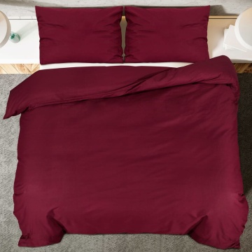 Set cu husă de pilotă, roșu bordo, 200x200 cm, microfibră - Img 8
