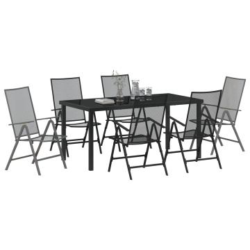 Set de 7 scaune de masă de grădină din oțel antracit - Img 3