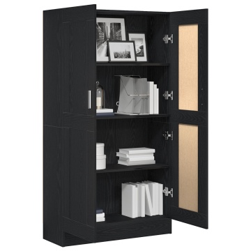 Set de biblioteci 2 buc Negru Stejar 165x30,5x150 cm Lemn prelucrat - Img 3