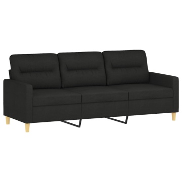 Set de canapele cu perne, 2 piese, negru, textil - Img 4