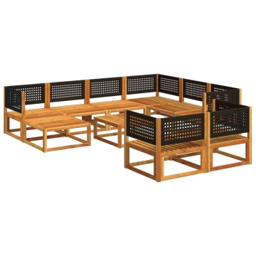 Set de canapele de grădină cu perne 10 piese lemn masiv acacia - Img 3