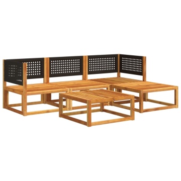 Set de canapele de grădină cu perne, 5 buc., lemn masiv acacia - Img 3