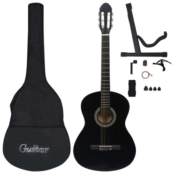 Set de chitară clasică începători, 12 piese, negru, 4/4 39 - Img 2