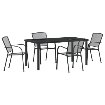 Set de Dining Grădină 5 Piese Oțel Antracit - Img 2