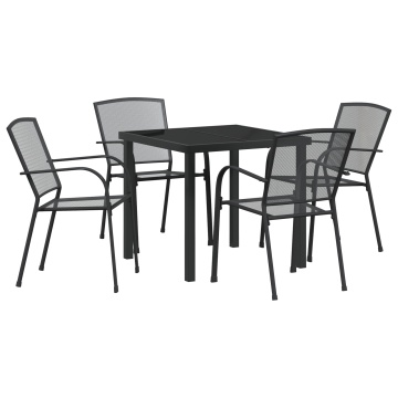 Set de Dining pentru Grădină 5 Piese Oțel Antracit - Img 2