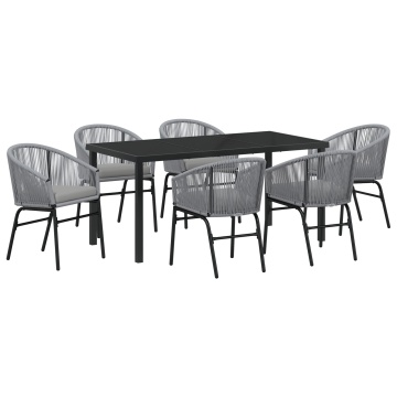 Set de dining pentru grădină , 7 piese Grey Poliratan - Img 2