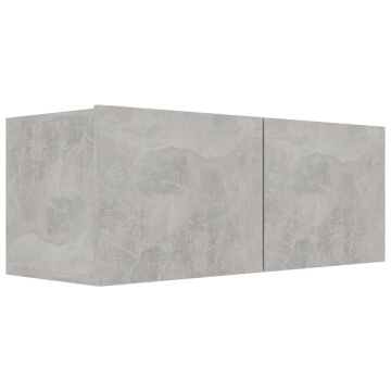 Set de dulapuri TV, 4 piese, gri beton, lemn prelucrat - Img 8
