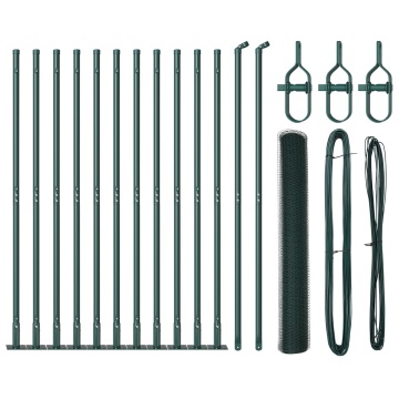 Set de gard Set de 2 Verde Oțel galvanizat, PVC 25 x 1.2 m - Img 2