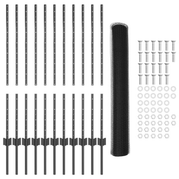Set de îngrădire de grădină Set de 2 Gri Metal 25 x 1 m Durabil - Img 3