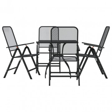 Set de masă pentru grădină, 5 piese, plasă metalică antracit - Img 2