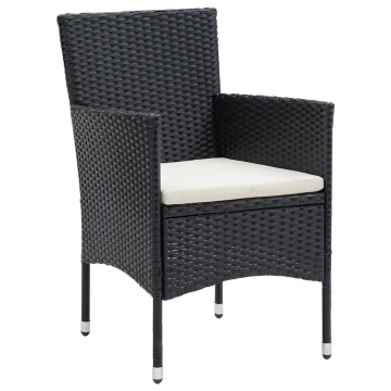 Set de masă pentru grădină, 7 piese, cu perne, negru - Img 8