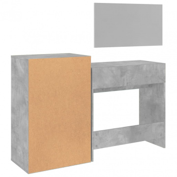 Set de măsuță de toaletă, 3 piese, gri beton, lemn prelucrat - Img 6