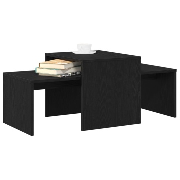 Set de mese nesting , negru stejar, 100x48x40 cm, lemn ingenios - Img 3