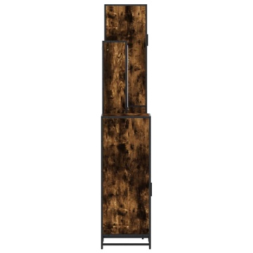 Set de mobilier de baie 4 piese Lemn prelucrat de stejar afumat - Img 6