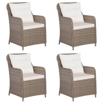 Set de mobilier pentru grădină, 5 piese, maro - Img 3