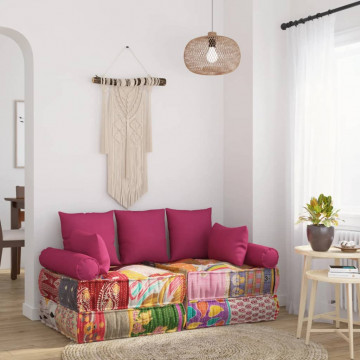 Set de perne decorative, 7 piese, roz, material textil - Img 1