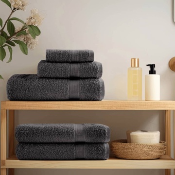 Set de prosoape premium SOLUND, 12 piese, antracit, 600 g/m² - Img 3