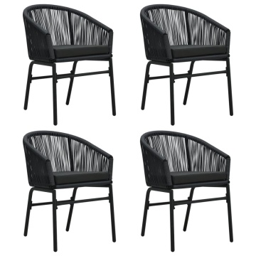 Set de servit masa pentru grădină, 5 piese, negru - Img 3