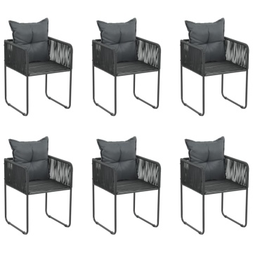Set de servit masa pentru grădină, 7 piese, negru - Img 4