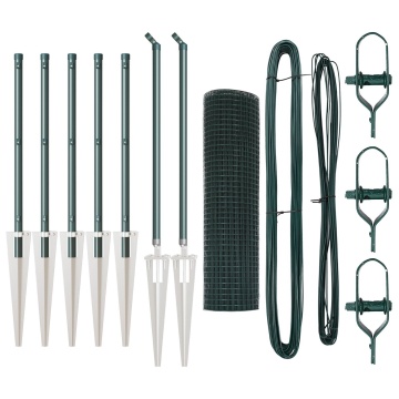 Set de Stâlpi de Gard Set de 2 Verde Metal 10 x 0.5 m Durabil - Img 2