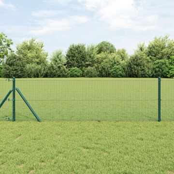 Set de Stâlpi de Gard Set de 2 Verde Metal 25 x 0.5 m Durabil - Img 1