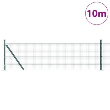 Set de Stâlpi din Metal Set de 2 Verde Metal 10 m Durabil - Img 3