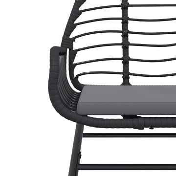 Set de sufragerie de grădină 5 piese neagră Sticlă Poly Rattan - Img 5