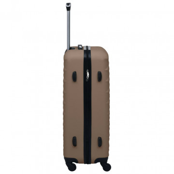 Set de valize cu carcasă rigidă, 2 piese, maro, ABS - Img 4