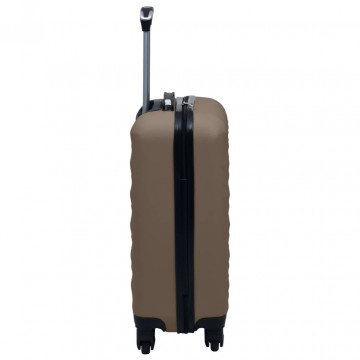Set de valize cu carcasă rigidă, 2 piese, maro, ABS - Img 7