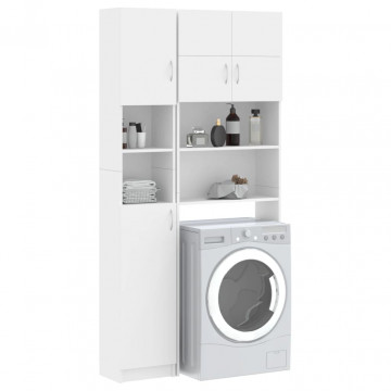 Set dulap mașină de spălat, alb, lemn prelucrat - Img 3