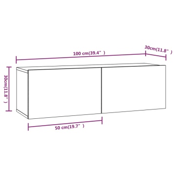 Set dulap TV, 6 piese, gri beton, lemn prelucrat - Img 7