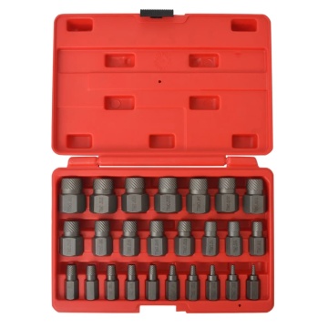 Set extractor șuruburi, caneluri multiple, 25 de piese, oțel - Img 1
