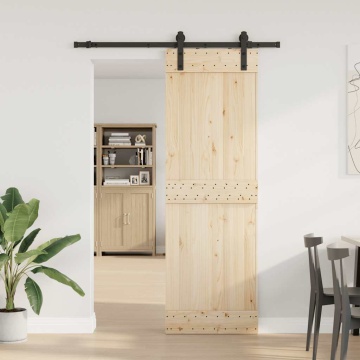 Set feronerie pentru ușă glisantă, negru, 183 cm, oțel - Img 3