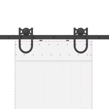 Set feronerie pentru ușă glisantă, negru, 183 cm, oțel - Img 7