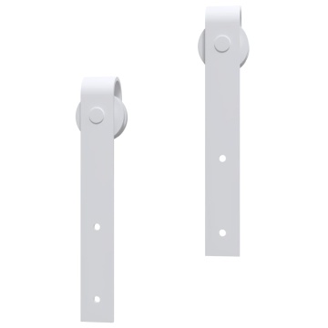 Set feronerie pentru uși glisante, alb, 183 cm, oțel - Img 7