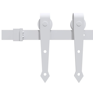 Set feronerie pentru uși glisante, alb, 183 cm, oțel - Img 3